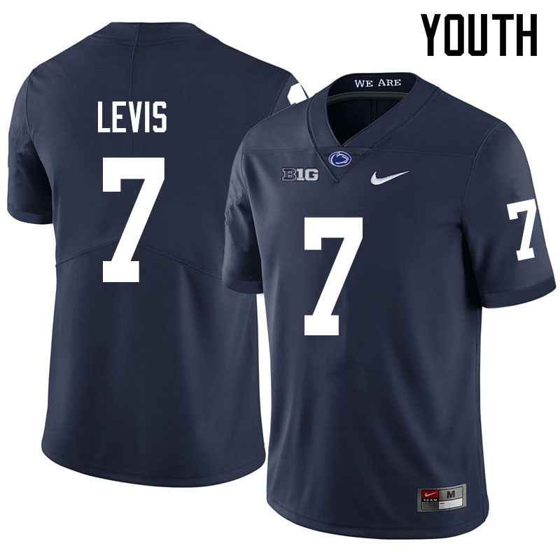 Youth #7 Will Levis Penn State Nittany Lions College Football Jerseys Sale-Navy